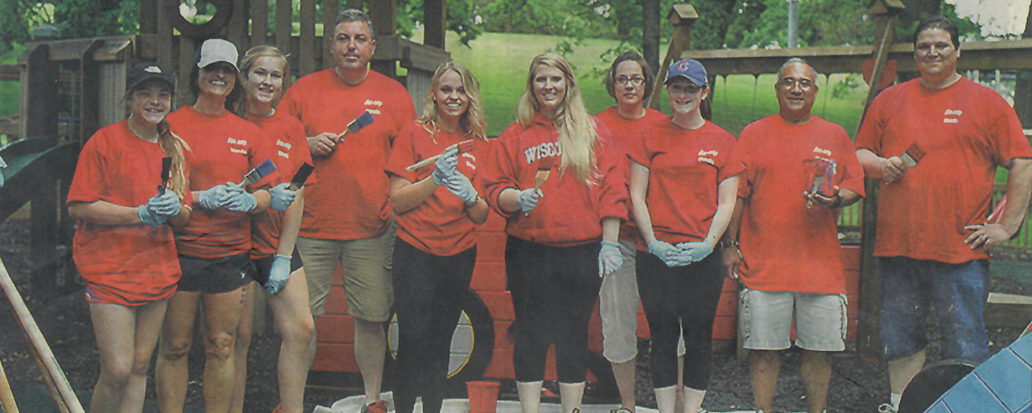 Wilde East Towne Honda employees and their children came to the Sun Prairie Dream Park to help add some color to the playground.